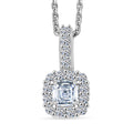 LUXURIANT SI-GH Labor Diamant Anhänger mit 45cm Kette, 925 Silber rhodiniert - 0,50 ct.