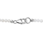 D'Joy 2er Set Meetiyagoda Regenbogen Mondstein Anhänger mit Weißer Mondstein collier ca. 45 cm 925 Silber rhodiniert ca. 30.17 ct