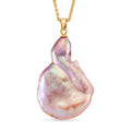 AAA Mehrfarbige Süßwasser Perle Anhänger mit Kette, ca. 50 cm 316L Edelstahl, Goldfarben