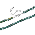 2er Set - Grüner Herz Anhänger und beads Halskette mit  Varioclip-Verschluss, ca. 50 cm