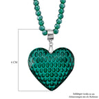 2er Set - Grüner Herz Anhänger und beads Halskette mit  Varioclip-Verschluss, ca. 50 cm