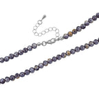 2er Set - Lila Herz Anhänger und beads Halskette mit  Varioclip-Verschluss, ca. 50 cm
