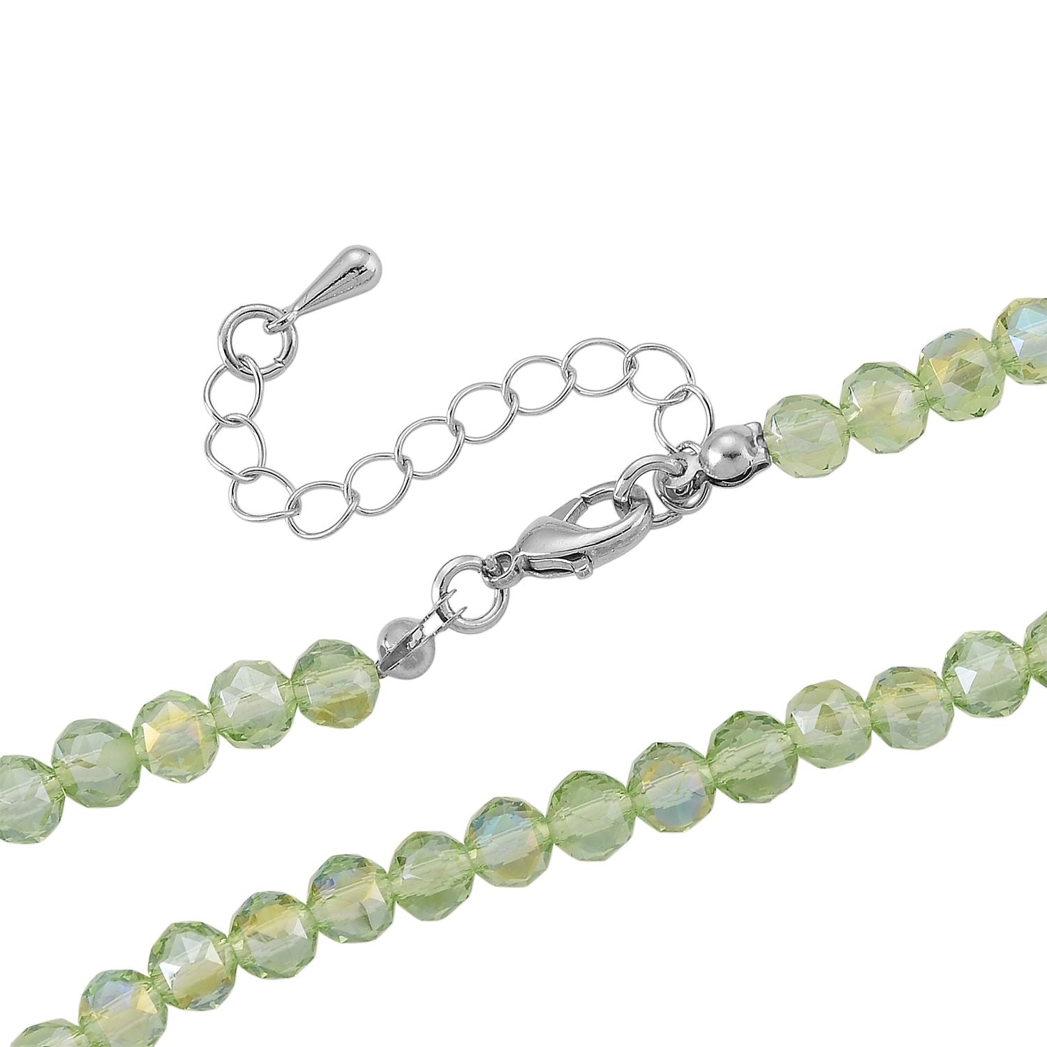 Grüner Kristall Schmuckset ca. 60 cm + 5 cm Extender