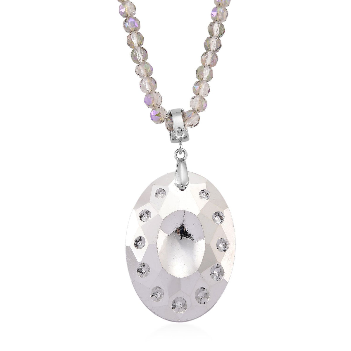 Lila magischer Fab-Kristall Anhänger mit Kette ca. 60 cm + 5 cm Extender