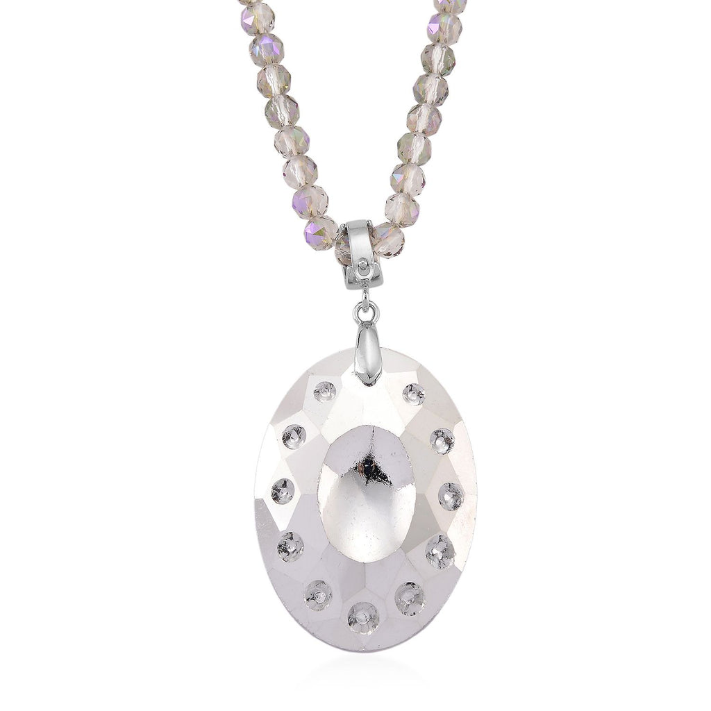 Lila magischer Fab-Kristall Anhänger mit Kette ca. 60 cm + 5 cm Extender
