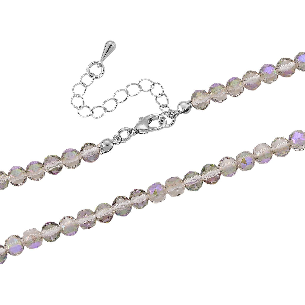 Lila magischer Fab-Kristall Anhänger mit Kette ca. 60 cm + 5 cm Extender