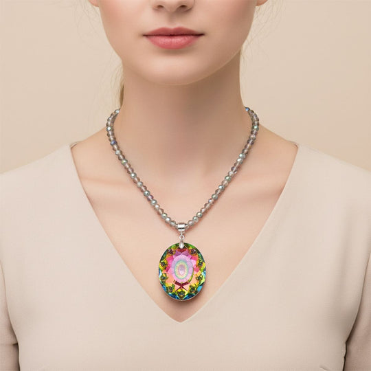 Mysticher regenbogen kristall Schmuckset ca. 60 cm + 5 cm Extender
