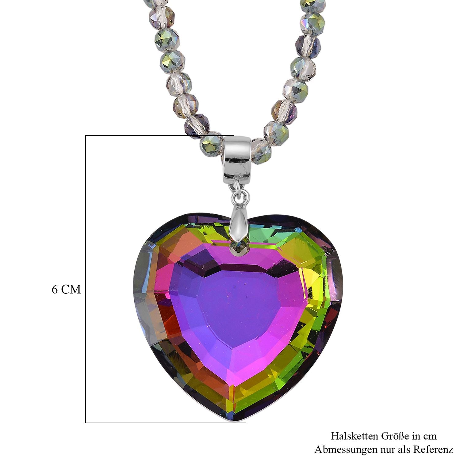 Mysticher regenbogen kristall Anhänger mit Kette ca. 60 cm + 5 cm Extender