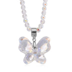 2er Set - Weißer Magie Anhänger mit Kette ca. 60 cm+ 5 cm Extender, Farbe Kristall