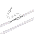 2er Set - Weißer Magie Anhänger mit Kette ca. 60 cm+ 5 cm Extender, Farbe Kristall