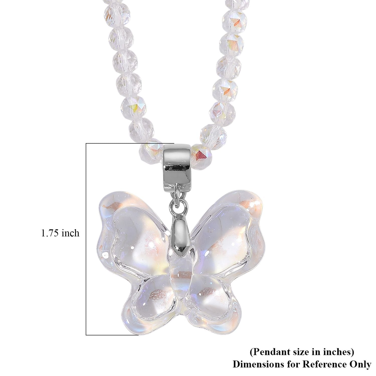 2er Set - Weißer Magie Anhänger mit Kette ca. 60 cm+ 5 cm Extender, Farbe Kristall