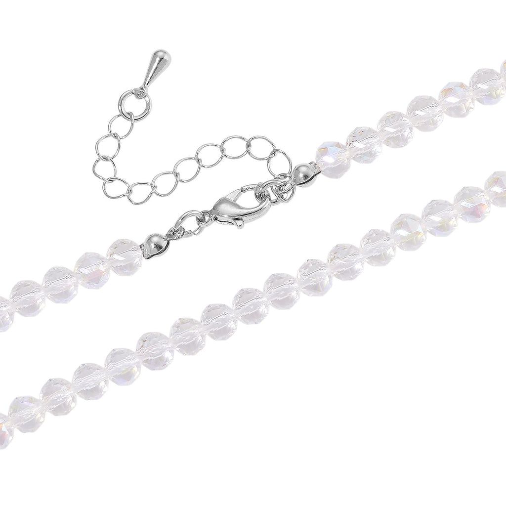 2er Set - Weißer Anhänger mit Kette ca. 60 cm + 5 cm Extender, Magie Farbe Kristall