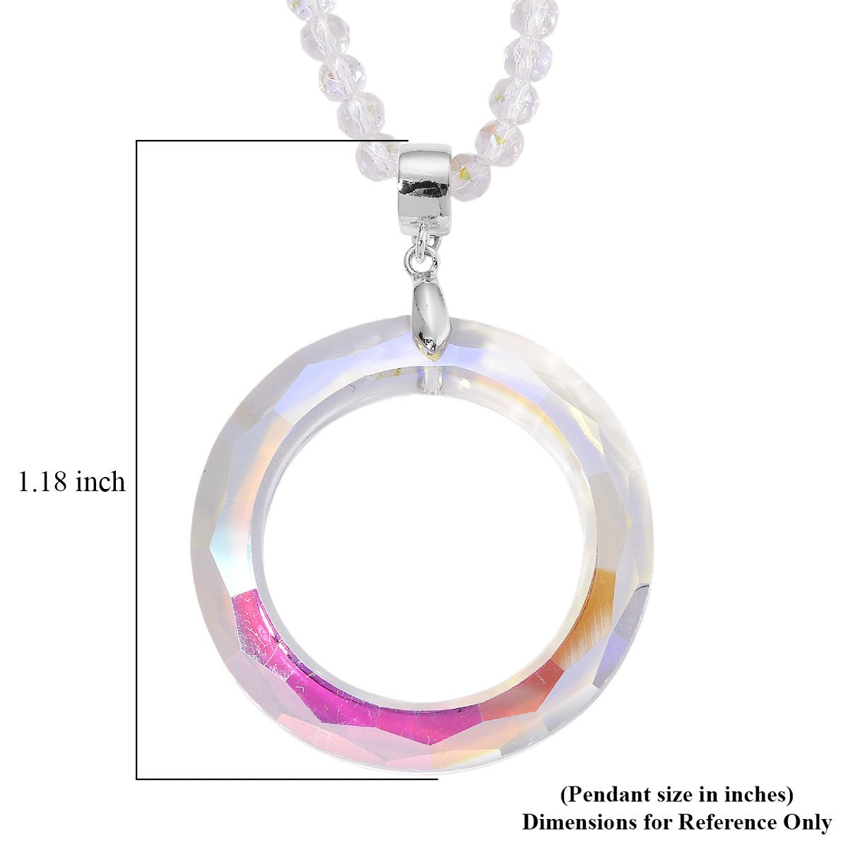 2er Set - Weißer Anhänger mit Kette ca. 60 cm + 5 cm Extender, Magie Farbe Kristall