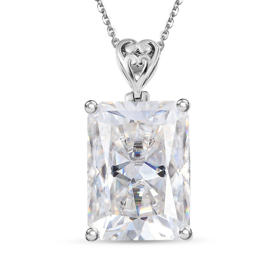 D'Joy Moissanit Anhänger mit Kette, ca. 50 cm 925 Silber rhodiniert ca. 31.54 ct