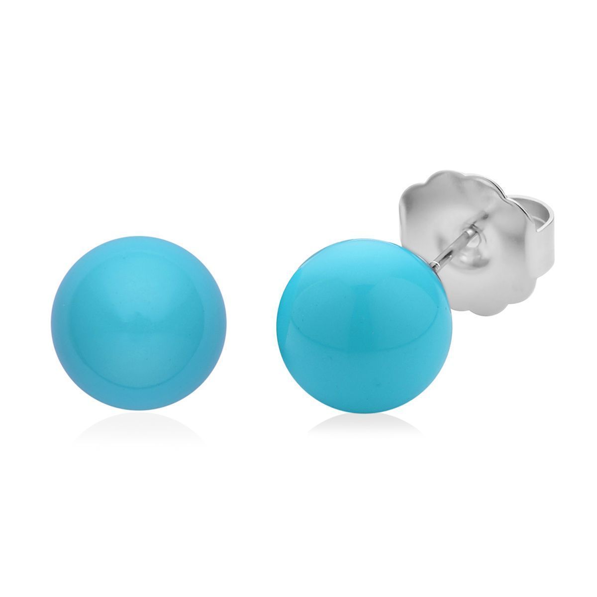Blauer Muschelkernperle (4-10 mm), Blau Kristall Schmuckset 316L Edelstahl, Nickelfreies Messing