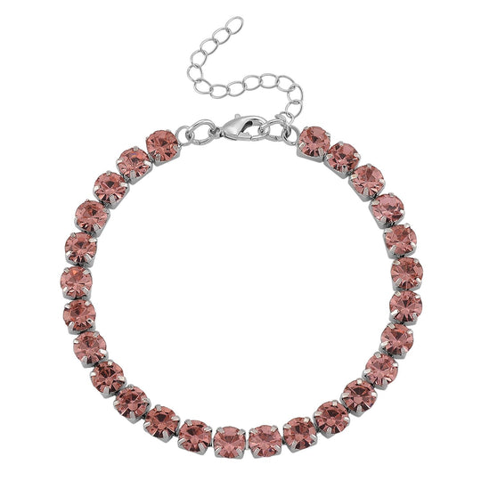 Rosa  Muschelkernperle (4-10 mm), Rosa Kristall Schmuckset 316L Edelstahl, Nickelfreies Messing