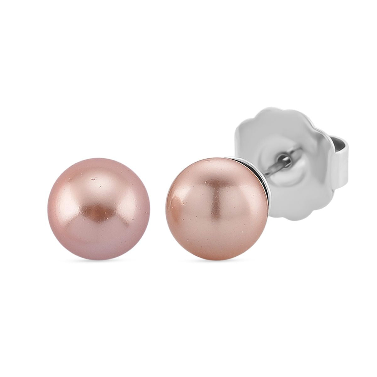 Rosa  Muschelkernperle (4-10 mm), Rosa Kristall Schmuckset 316L Edelstahl, Nickelfreies Messing