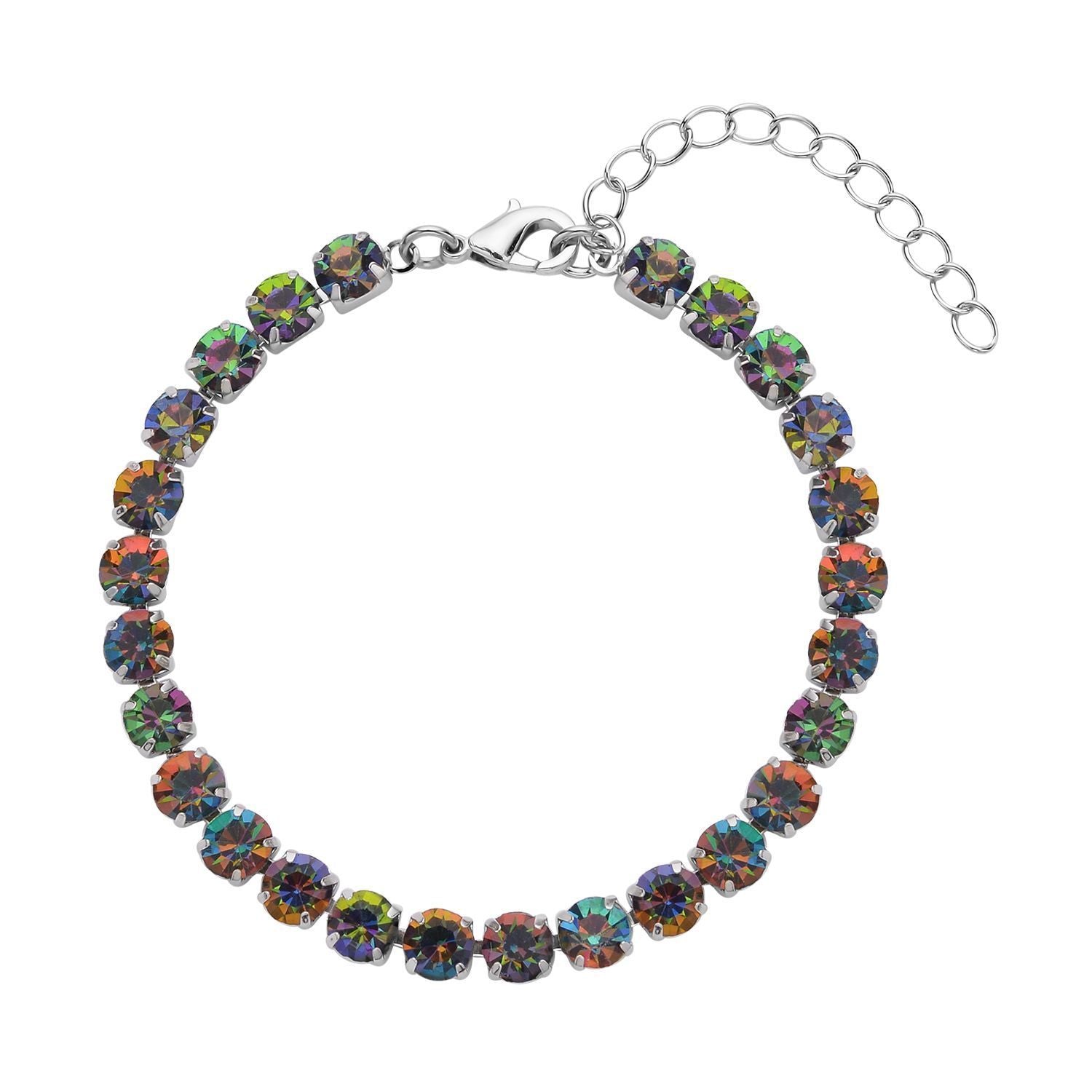 Mehrfarbige Muschelperlen (4-10 mm), Mysticher regenbogen kristall Schmuckset 316L Edelstahl, Nickelfreies Messing