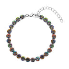 Mehrfarbige Muschelperlen (4-10 mm), Mysticher regenbogen kristall Schmuckset 316L Edelstahl, Nickelfreies Messing