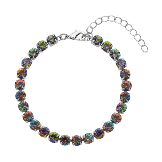 Mehrfarbige Muschelperlen (4-10 mm), Mysticher regenbogen kristall Schmuckset 316L Edelstahl, Nickelfreies Messing