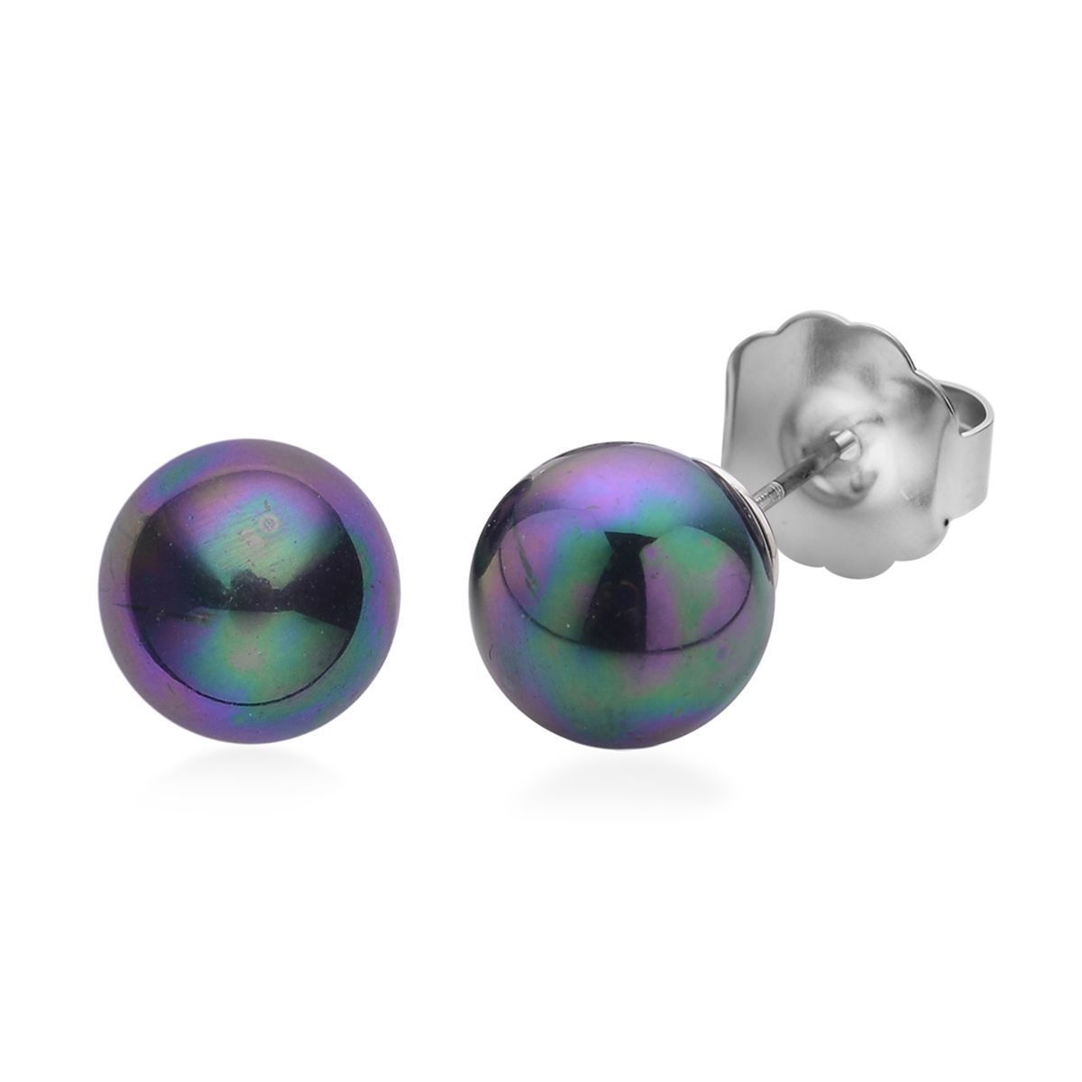 Mehrfarbige Muschelperlen (4-10 mm), Mysticher regenbogen kristall Schmuckset 316L Edelstahl, Nickelfreies Messing
