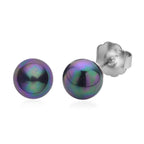 Mehrfarbige Muschelperlen (4-10 mm), Mysticher regenbogen kristall Schmuckset 316L Edelstahl, Nickelfreies Messing