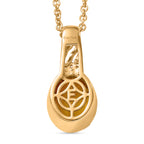 EVER TRUE Sphaleros Quarz, Weißer Zirkon Anhänger, goldfarbenes nickelfreies Messing, 316L Edelstahlkette 50 cm, ca. 3.19 ct