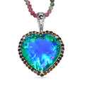 D'Joy Pfau Quarz Triplette, Mehrfarbig-Turmalin Schmuckset ca. 50 cm 925 Silber rhodiniert ca. 83,86 ct.