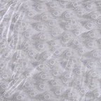 SERENITY NIGHT High-Tech Cooling-Steppdecken-Set mit edler, temperaturregulierender Maulbeeren-Seiden-Füllung und MOP Knöpfe, 135x200 - 40x80 cm, Pfau, Silber