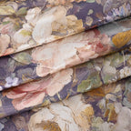 SERENITY NIGHT High-Tech Cooling-Steppdecken-Set mit edler, temperaturregulierender Maulbeeren-Seiden-Füllung und MOP Knöpfe, 135x200 - 40x80 cm, Acquarell