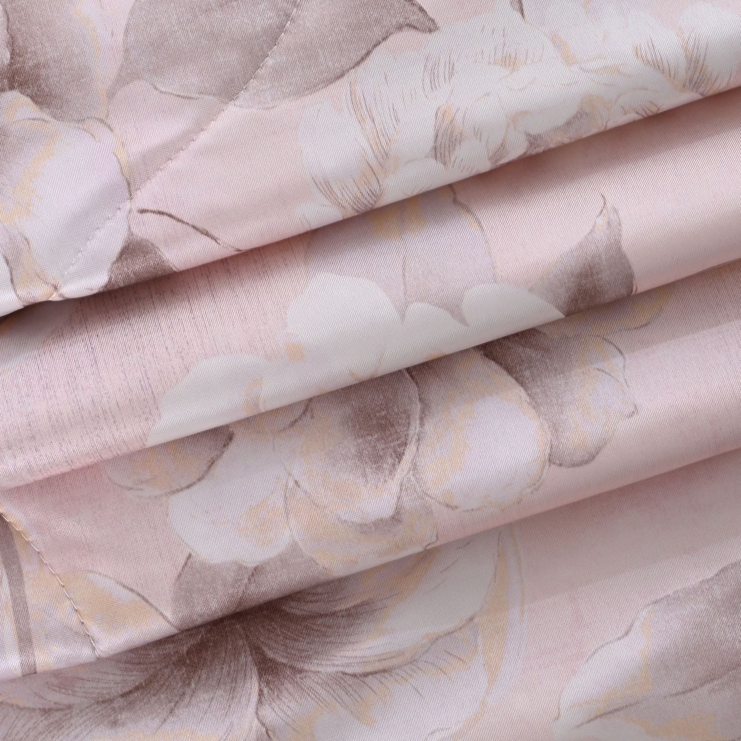SERENITY NIGHT High-Tech Cooling-Steppdecken-Set mit edler, temperaturregulierender Maulbeeren-Seiden-Füllung und MOP Knöpfe, 135x200 - 40x80 cm, Rosa