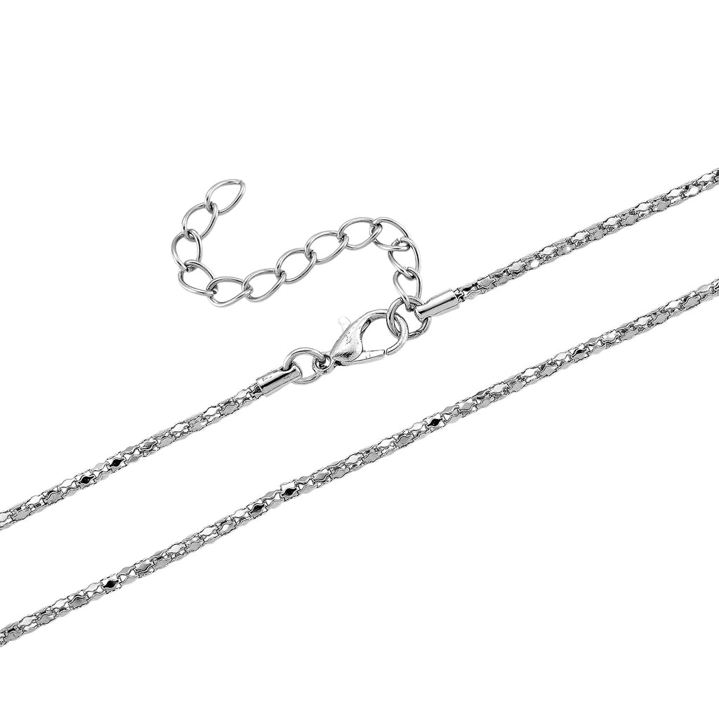 Mehrfarbiger Kristall Anhänger mit Kette ca. 63.5 cm + 5 cm Extender, Legierung, Legierung emailliert
