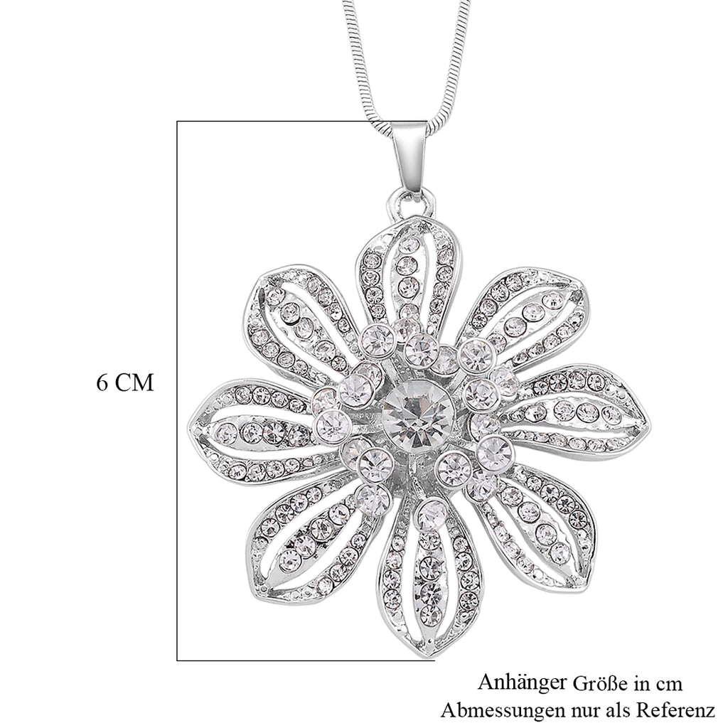 Weißer Kristall Anhänger mit Kette ca. 63.5 cm + 5 cm Extender