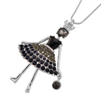 Mehrfarbiger Kristall Ballerina Anhänger mit Kette ca. 63.5 cm + 5 cm Extender, Legierung, Legierung emailliert