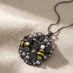 Schwarze Kristall, Kunststoff Perle Anhänger mit Kette ca. 63.5 cm + 5 cm Extender, Legierung emailliert, Legierung Schwarz