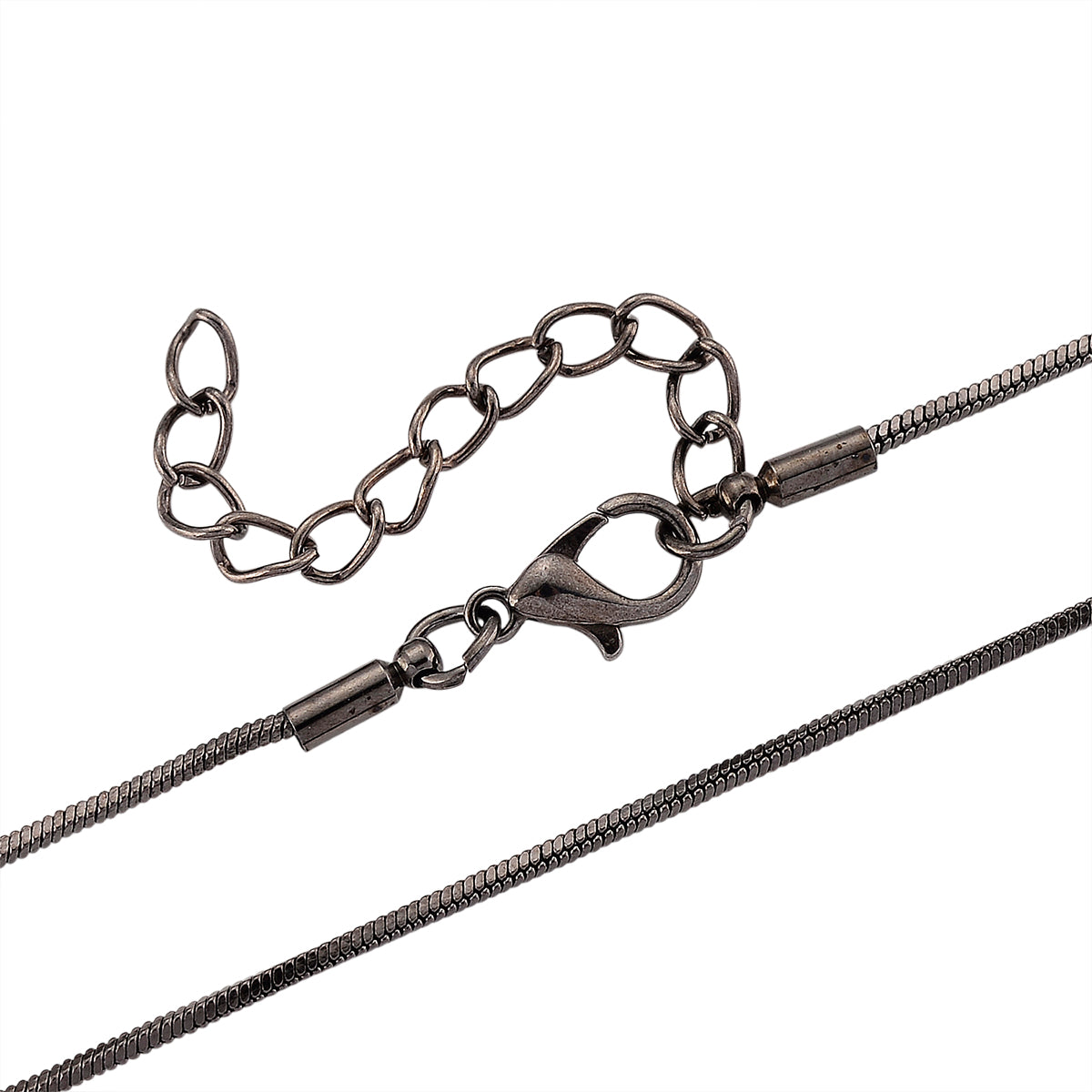 Schwarze Kristall, Kunststoff Perle Anhänger mit Kette ca. 63.5 cm + 5 cm Extender, Legierung emailliert, Legierung Schwarz