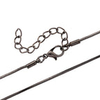 Schwarze Kristall, Kunststoff Perle Anhänger mit Kette ca. 63.5 cm + 5 cm Extender, Legierung emailliert, Legierung Schwarz