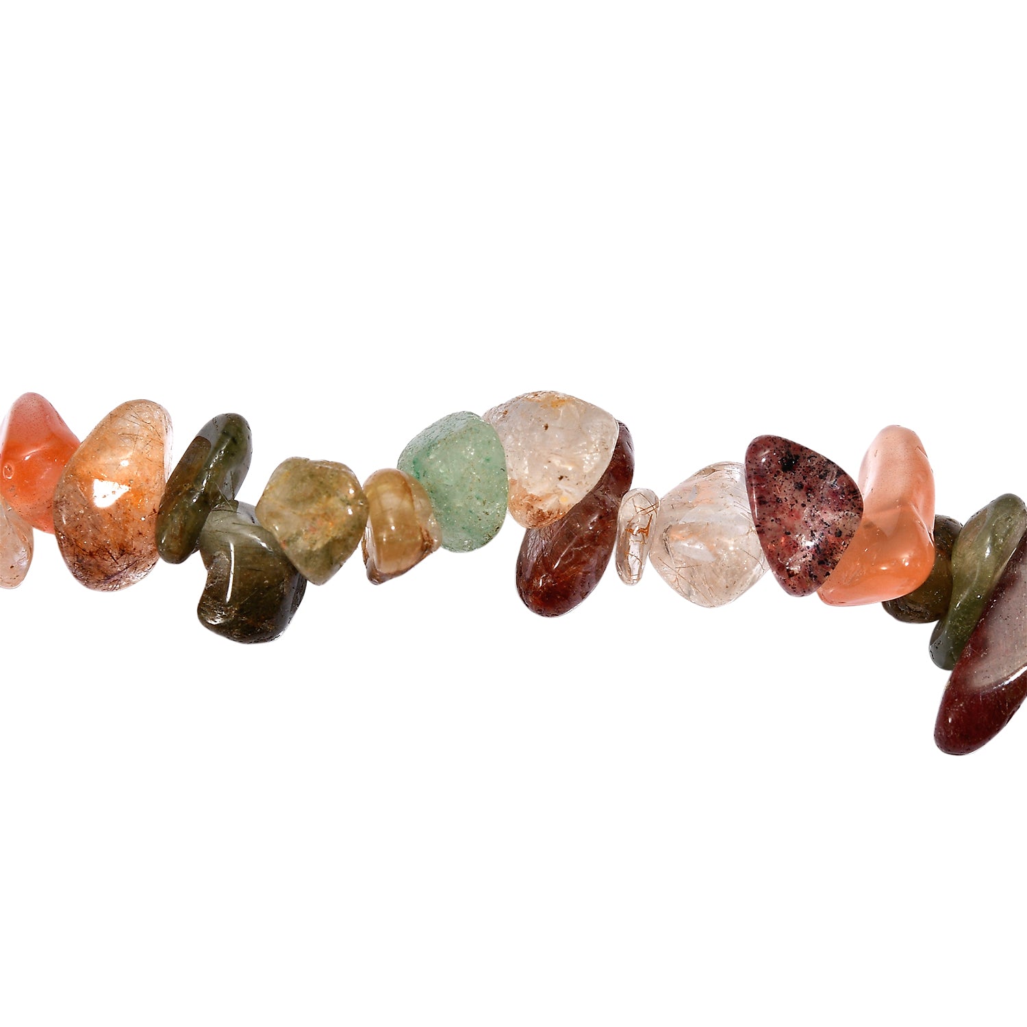 5er Set - Nephrit, Rosenquarz, Erdbeer Quarz, Mehrfarbiger Rutilquarz, Sonnenstein Armband flexibles ca. 7.5 cm, ca. 320.00 ct