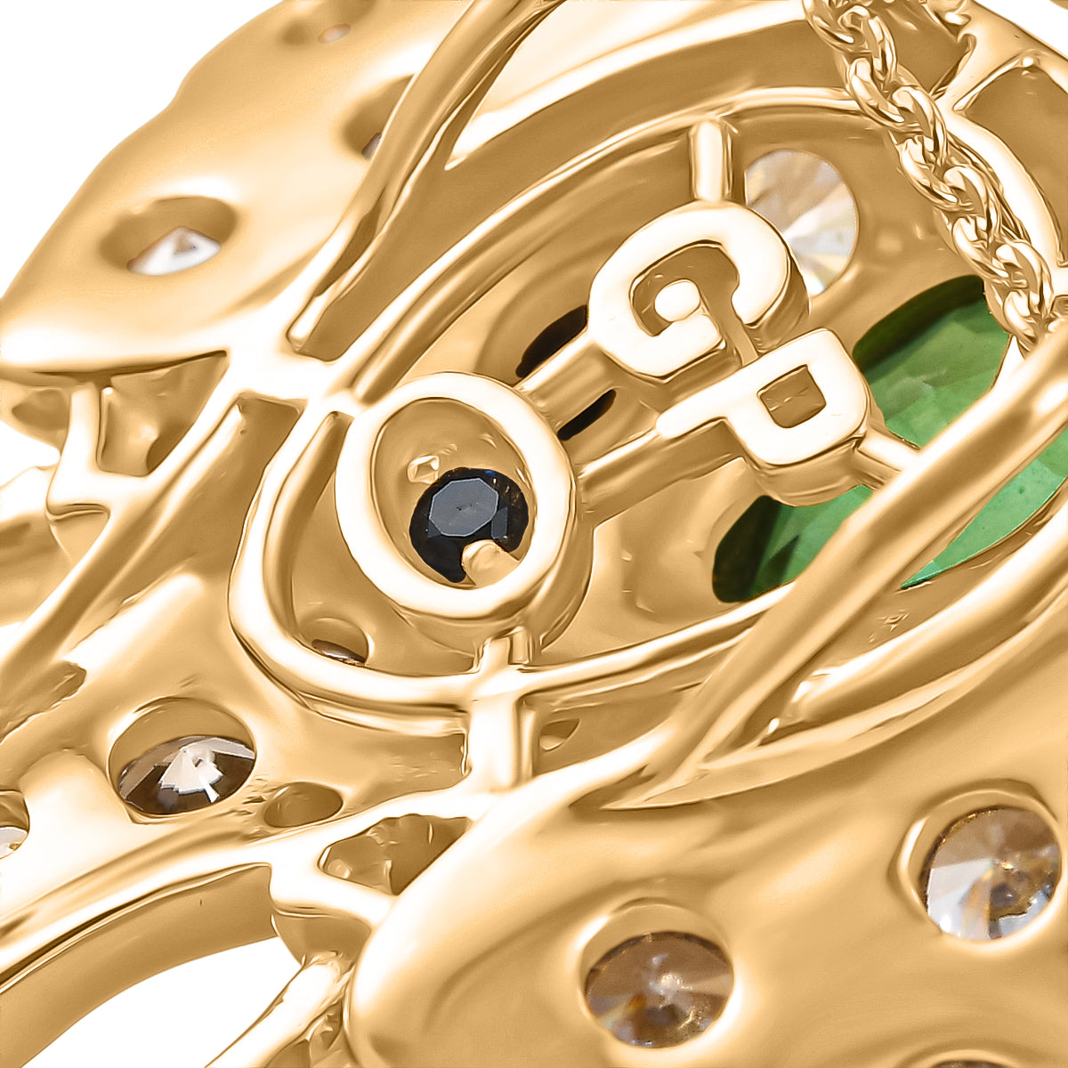 GP - Chartreuse Quarz, Weißer Zirkon Schmuckset ca. 50 cm 925 Silber 750 Gelbgold Vermeil ca. 2.67 ct