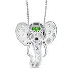 GP - Chartreuse Quarz, Weißer Zirkon Schmuckset ca. 50 cm 925 Silber rhodiniert, 925 Silber Rhodiniert und 750 Gelbgold Vermeil ca. 2.66 ct