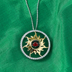 GP - AAA Blaze Feueropal, Kanchanaburi Blauer Saphir Schmuckset ca. 50 cm 925 Silber platiniert, 925 Silber platiniert und vergoldet ca. 0.26 ct