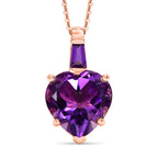 GP - AA Rose De France Amethyst, Afrikanischer Amethyst Schmuckset ca. 50 cm 925 Silber 750 Roségold Vermeil ca. 6.31 ct