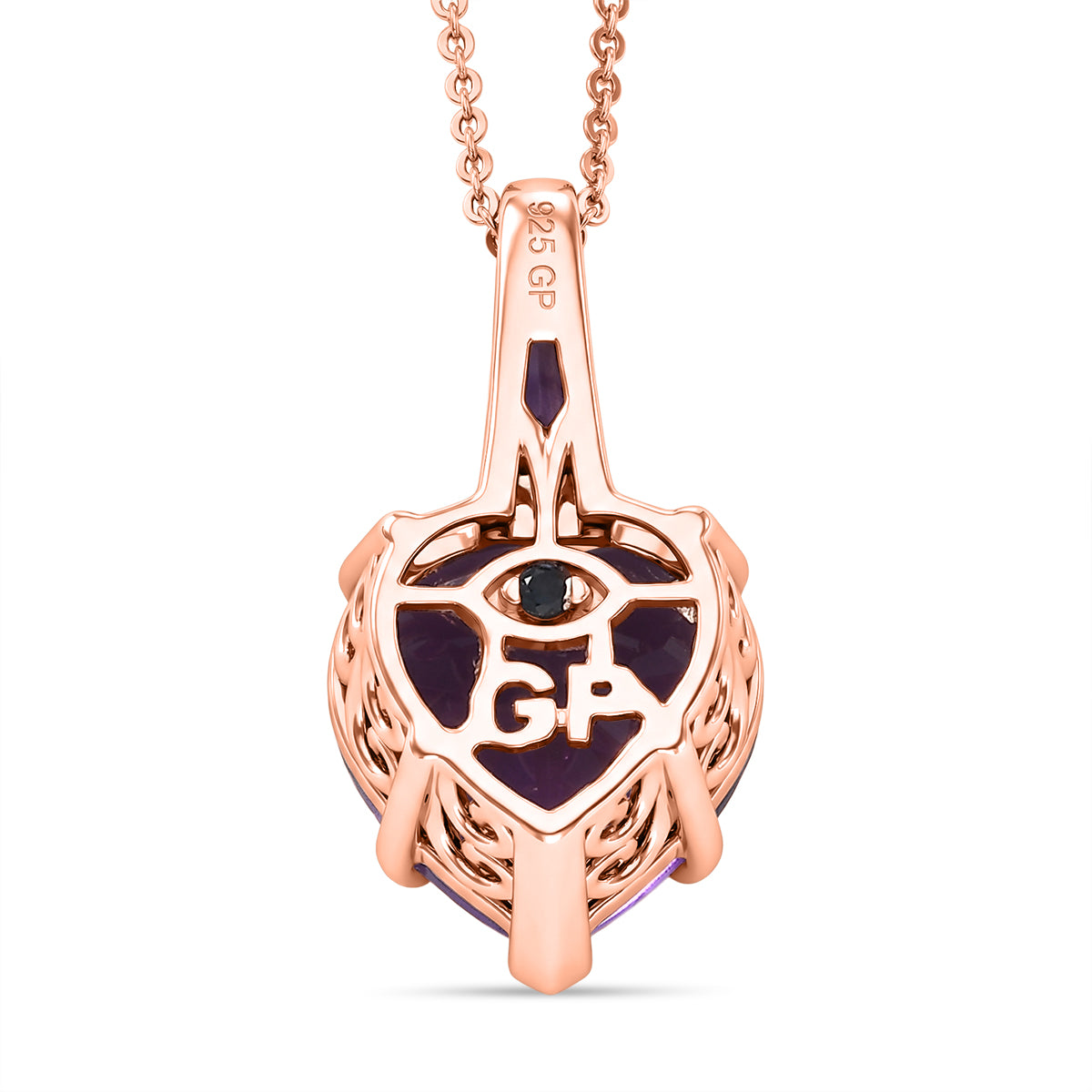 GP - AA Rose De France Amethyst, Afrikanischer Amethyst Schmuckset ca. 50 cm 925 Silber 750 Roségold Vermeil ca. 6.31 ct