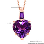 GP - AA Rose De France Amethyst, Afrikanischer Amethyst Schmuckset ca. 50 cm 925 Silber 750 Roségold Vermeil ca. 6.31 ct