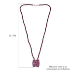 D'Joy Natürlicher Rhodolith Granat Schmuckset ca. 50 cm 925 Silber rhodiniert ca. 51,52 ct.