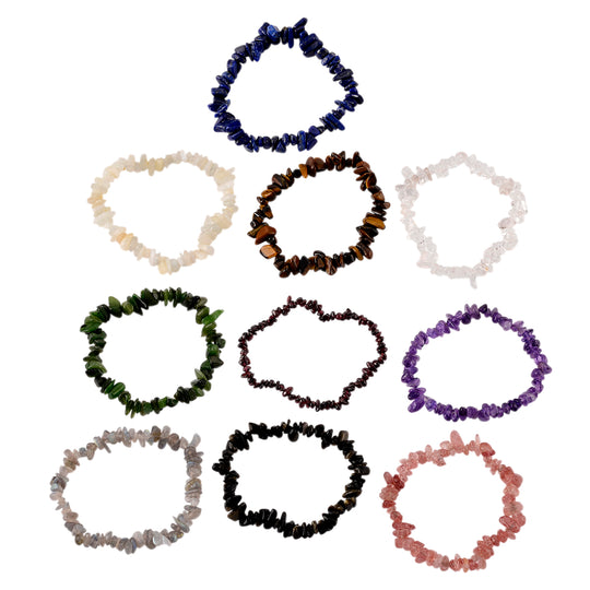 10-teilig edelstein armband geschenk set, Amethyst, Labradorit, Nephrit, Granat, Mondstein usw. 500.00 ct