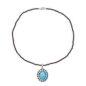 D'Joy Larimar Schmuckset ca. 50 cm 925 Silber Rhodiniert ca. 69,81 ct.