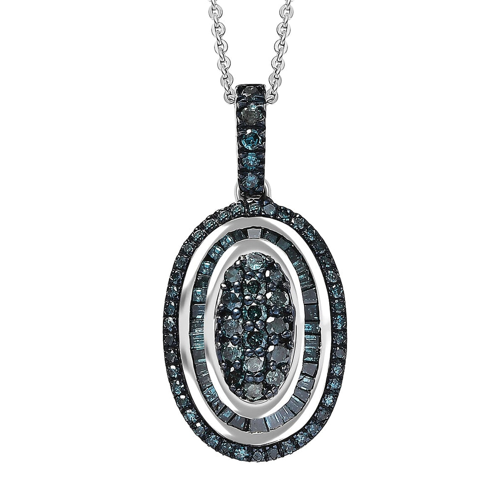 CULLINAN MINE - Blauer Diamant Schmuckset ca. 50 cm 925 Silber Rhodiniert ca. 1.00 ct