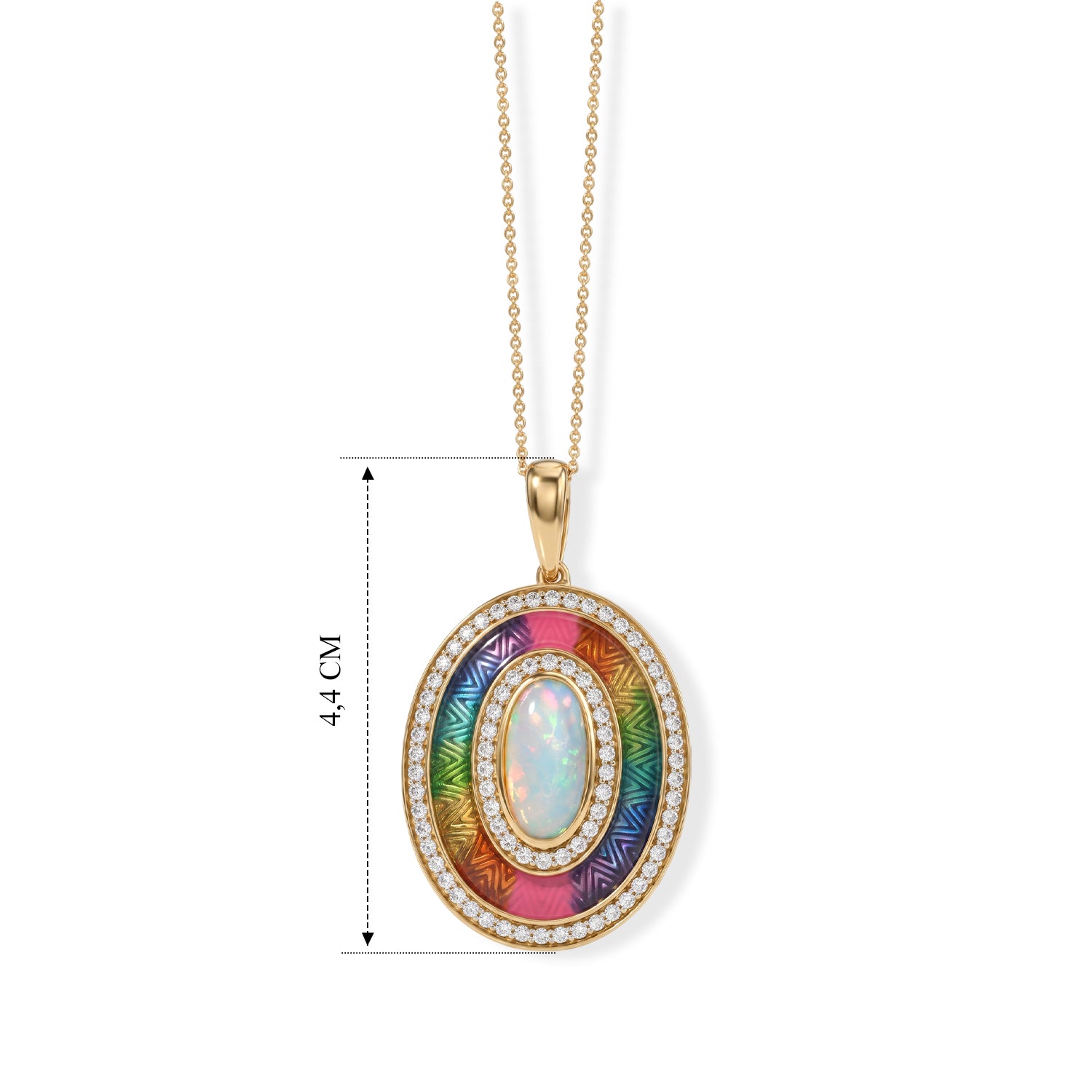 D'Joy AA Natürlicher, äthiopischer Welo Opal, Weißer Zirkon Schmuckset ca. 50 cm 925 Silber 750 Gelbgold Vermeil ca. 2.72 ct