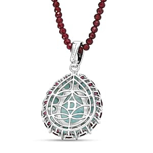 D'Joy Larimar Schmuckset ca. 50 cm 925 Silber Rhodiniert ca. 69,12 ct.